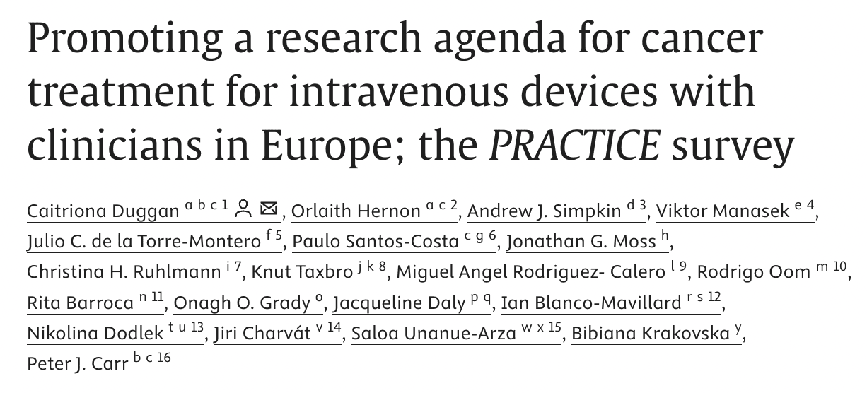 Promoting Safer Cancer Care: What the PRACTICE Survey Reveals About VAD Use Across Europe Promoting Safer Cancer Care: What the PRACTICE Survey Reveals About VAD Use Across Europe